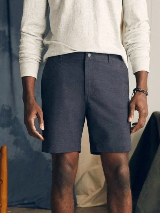 Faherty Men's All Day Shorts Heathered Charcoal Gray Sz 42