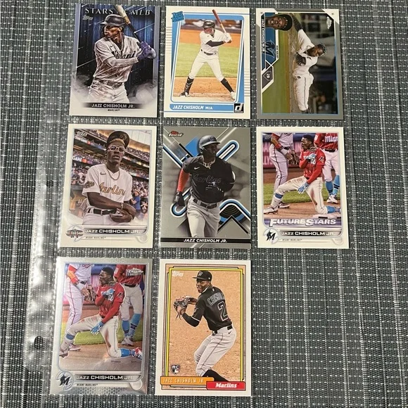 ⚾️ Jazz Chisholm MLB Baseball Trading Cards, Collection of 8