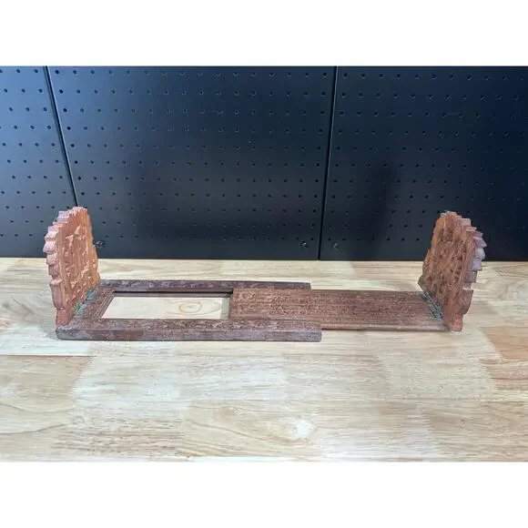 Vintage Ornate Wood Carved Sheeshan Wood Book Holder Expandable beautiful
