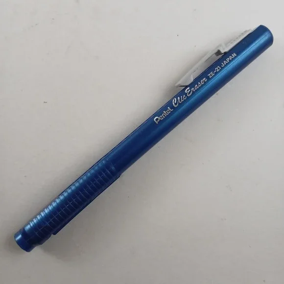 Vintage Pentel ZE-21 Clic Eraser Made In‎ Japan Blue