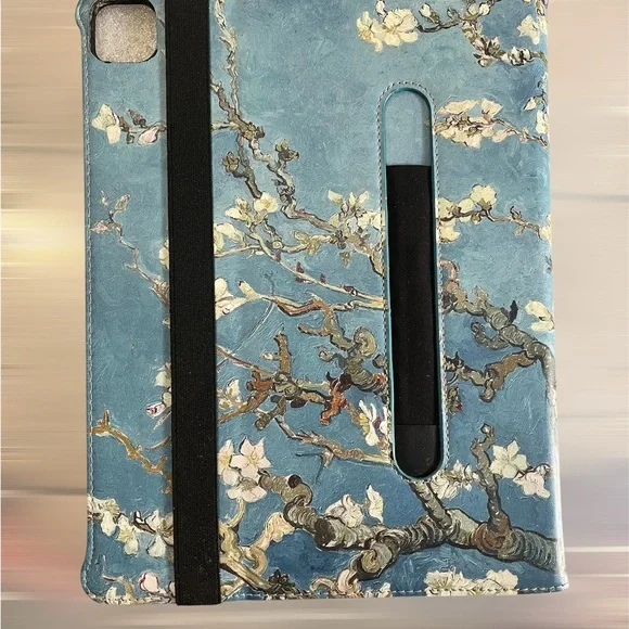 Elegant Blue Floral Tablet Cover