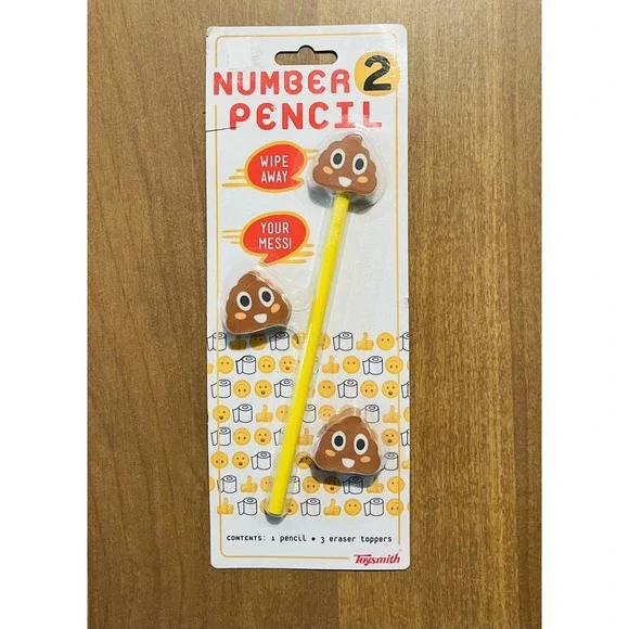 Poop Emoji Pencil Number 2 (As In Poop) Pencil Office Funny Toy Gag‎ Gift Prank