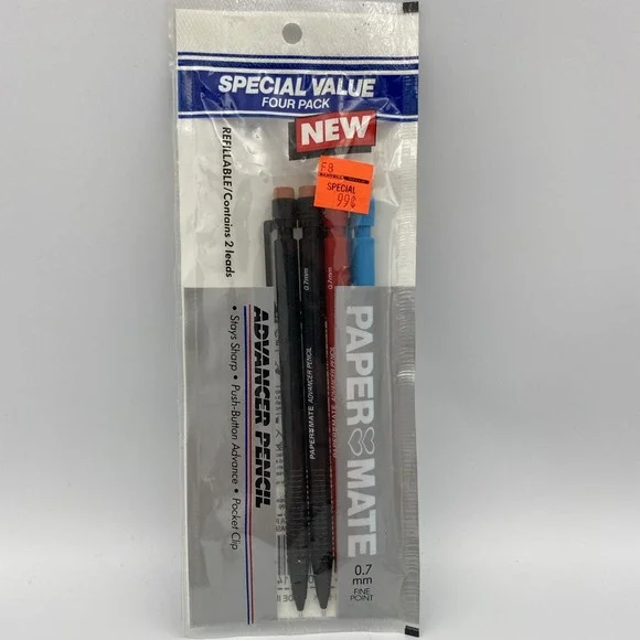 (4) VINTAGE 1985 PAPER MATE ADVANCER PENCIL 0.7 MM FINE POINT Made‎ In Japan