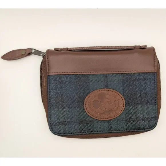 Vintage Disney Mickey Mouse Plaid Pouch for manicure tools not included