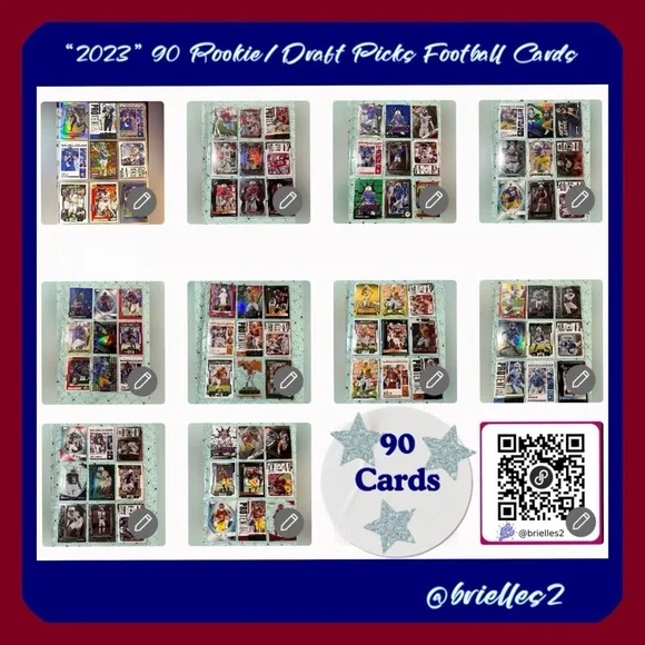⭐️🏈 2023 90 RC Rookies/Draft Picks Football Sports Trading Cards #B4 (Lot 2)