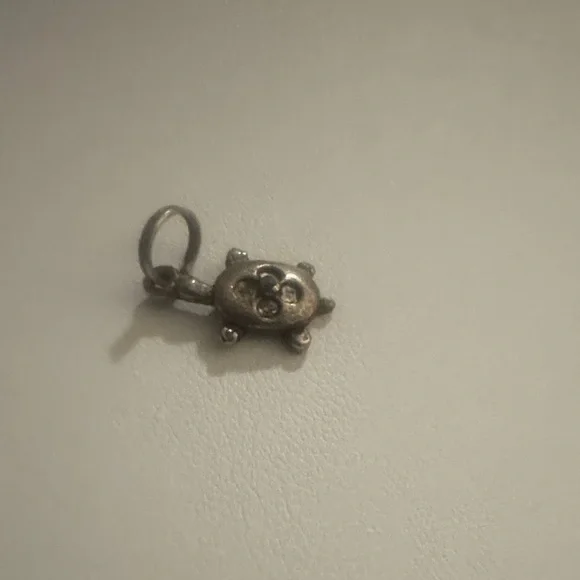 Small Silver-Tone Turtle Pendant