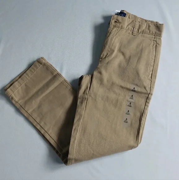 The Children's Place Boys uniform chino Pants adjustable Waist Size 8‎