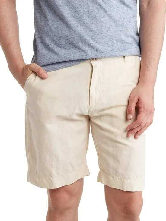 NWT Faherty Men's Malibu Linen & Cotton Chino Shorts Cream Size 34 Coastal