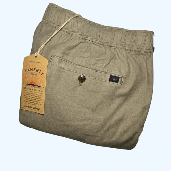 NEW Faherty Essential Drawstring Short Mountain Cliff Mens XXL Brown MBS2505