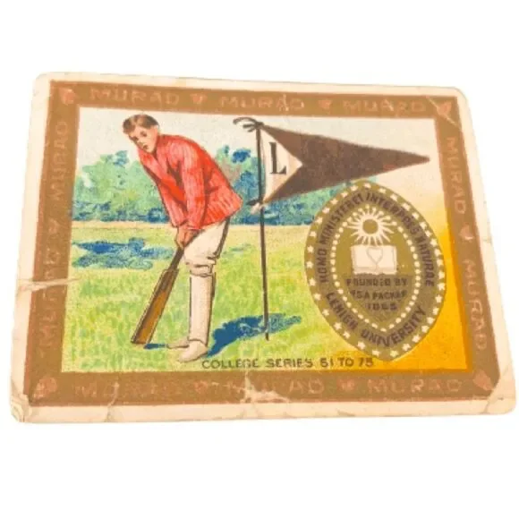 Lehigh University Rare Vintage Murad Trading Card with Cricket Motif