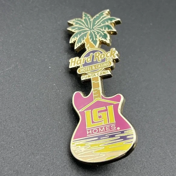 Hard Rock Hotel & Casino Punta Cana LGI Homes Guitar Palm‎ Tree Lapel Hat Pin
