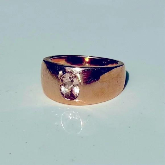 One Carat Peach Morganite Rose Gold Ring