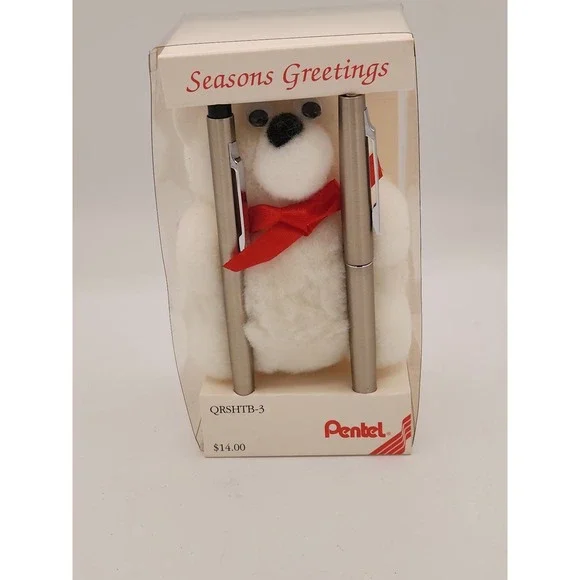 Vintage Pentel‎ Superball Pen / Pencil Gift Set With Bear RARE NOS