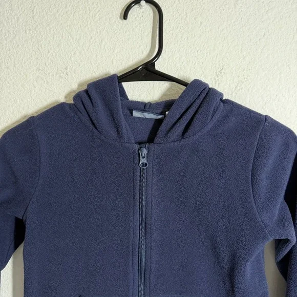 The Children's Place Microfleece Zip Up Hoodie Girls‎ M 7/8 Navy Blue Casual