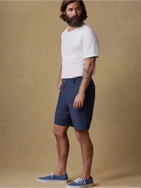 Faherty Men’s Navy All Day Flat-Front Shorts Size 35 New