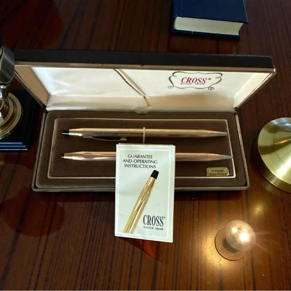 CROSS Vintage 10K Gold Filled Pen & 14K Pencil‎ Set Classic Century Luxury
