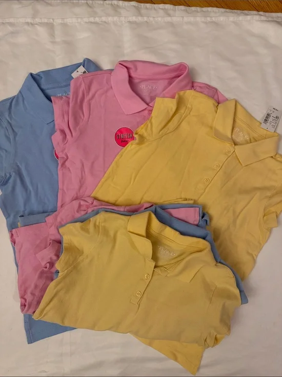 The Children's Place Polo Tops in Yellow, Pink & Light Blue 10-12 years old