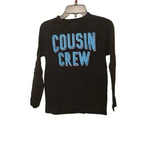 The Children's Place Boys Black Crew Neck Long Sleeve Pullover T-Shirt Size M