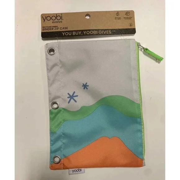 Yoobi Single Zipper Pencil Case Abstract Mountains