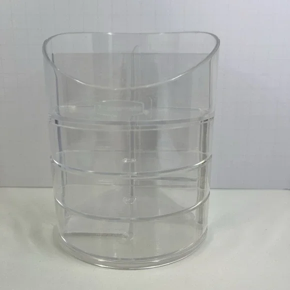 Vintage Rubbermaid Clear Desk Organizer 3 Drawers Pencil Pen Holder Office Caddy