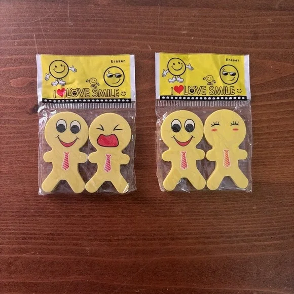 2 Packages Of I‎ Love Smile Erasers