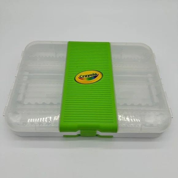 Crayola Marker Storage Case White Green Clear Plastic Organizer