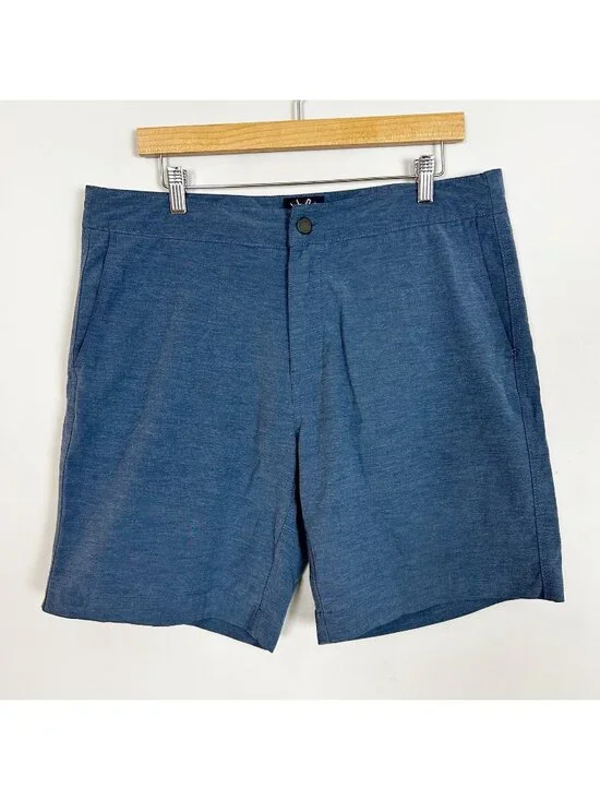 Faherty All Day Shorts Blue Stretch Drawstring Casual Performance Size 34 Men's