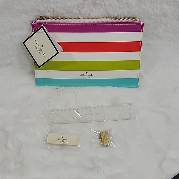 kate spade New York Candy Stripe Pencil Pouch
