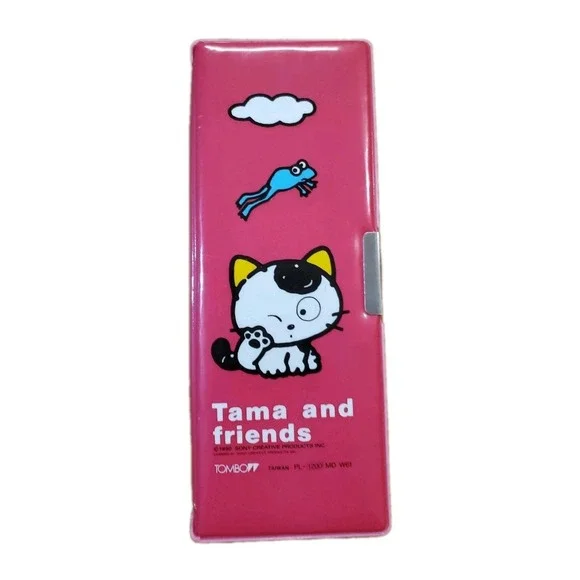 Tama And Friends Hello Kitty Double Pink Pencil Case Magnetic Close Vintage