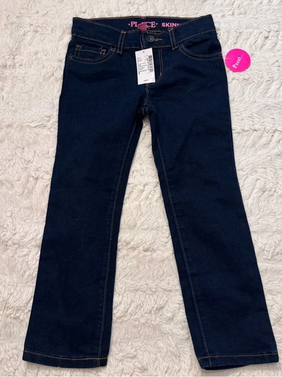 The Children's Place Girls' Dark Wash Skinny Jeans - Navy 5t new with tags