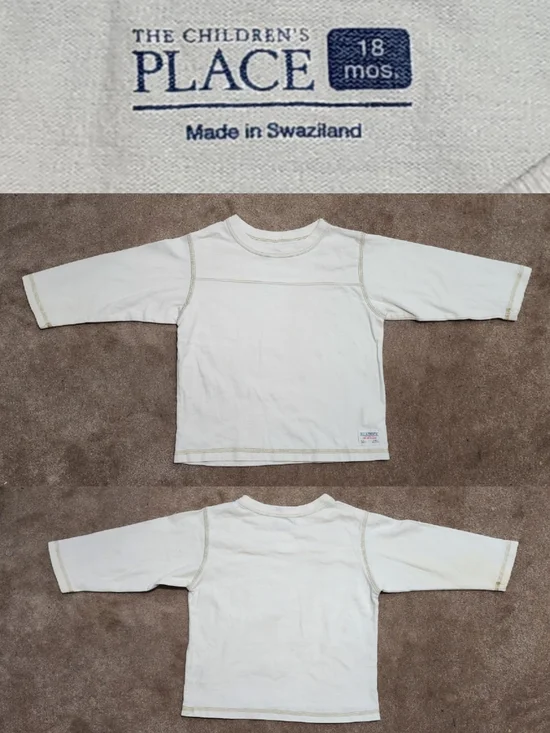 The Children's Place International Long Sleeve White Cotton Shirt Sz 18 months