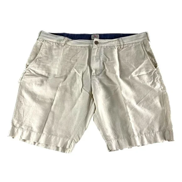 Faherty Shorts Mens 38 Beige Linen Blend Chino Pockets Lightweight Tradewinds