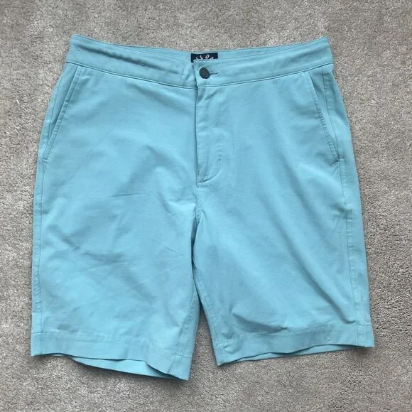 Faherty All Day Shorts Mens 32 Seafoam Green Chino Tech Board Performance Preppy