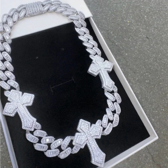 Silver Cross Necklace 20inch