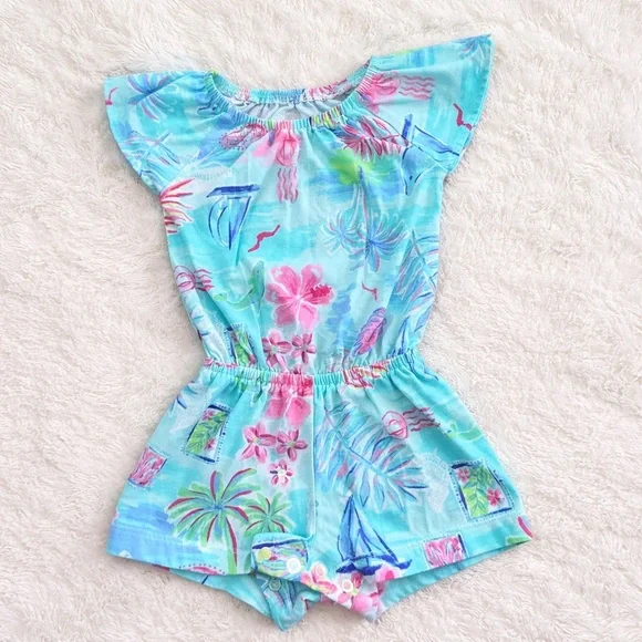 The Children’s Place Tropical Print Baby Romper 12–18M Summer One Piece