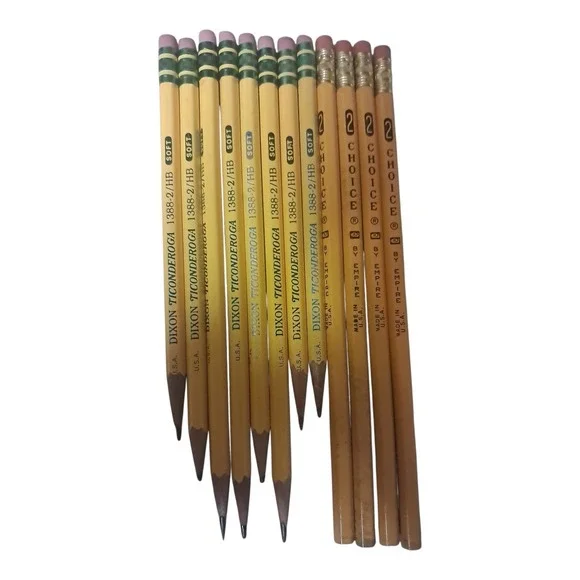 Vtg Lot #2 Pencils.  8 Dixon Ticonderoga And 4 Empire
