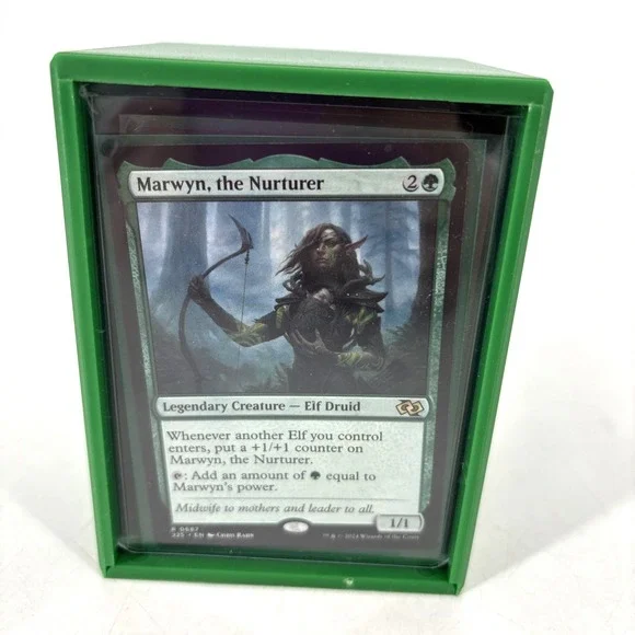 MTG Commander Deck Marwyn the Nurturer Mono Green Elf Ball Tribal EDH Sleeved Bo