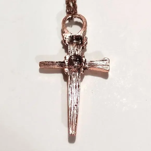 Cross Necklace Medieval Copper Christian Cross Crucifix Christmas Christmas Gift