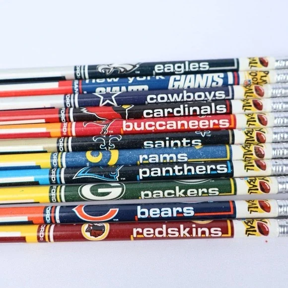 VTG‎ 90s NFL Football Team Pencils Redskins Packers Bears Cowboys Eagles Chiefs