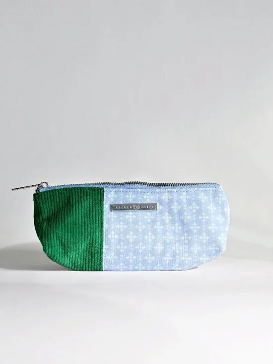Archer & Olive Green and Blue Pencil Case-Like New
