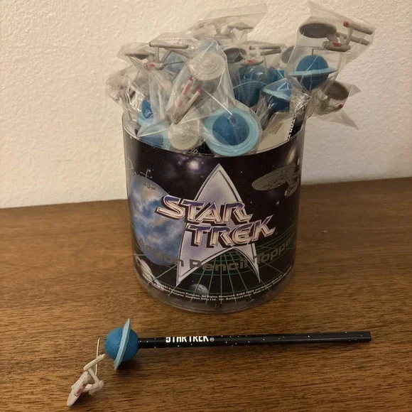 1991 Star Trek Pencil w/ Enterprise Topper New Trekkie Captain Kirk Lot Of 16‎