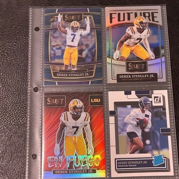 🏈 Derek Stingley Jr, NFL Football Trading Cards Qty 4