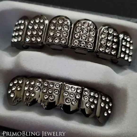 Iced out Black Hip Hop Grillz