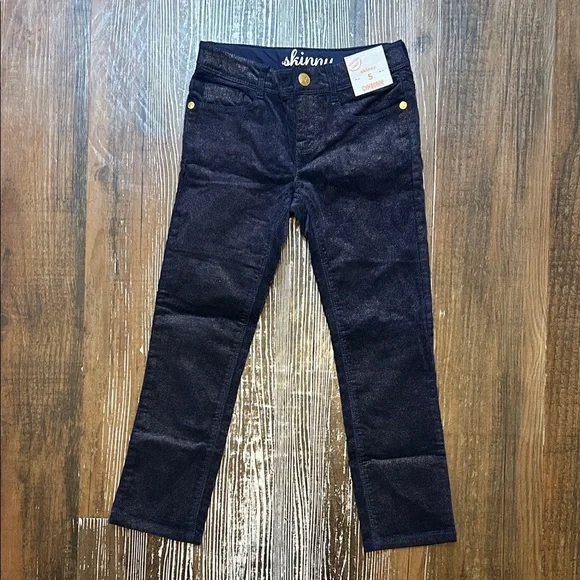 Gymboree Navy Skinny Pants with Gold Accents