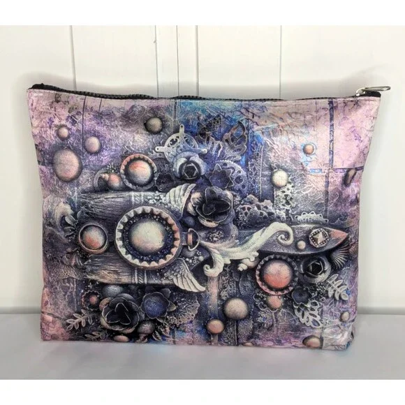 Prima Marketing Large Art Pouch - Multicolor SteamPunk Style, Zipper