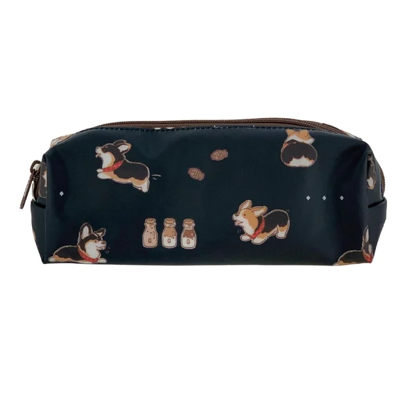 Waterproof Tricolor Corgi Large Pencil Case Makeup Pouch