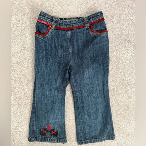 Gymboree Baby Girl Gymboree 2t jeans -2008 Scottie dog elastic back jeans