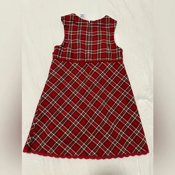 Gymboree Girls Large 5 Years Vintage Red Plaid Flannel Dress 2001 Collection