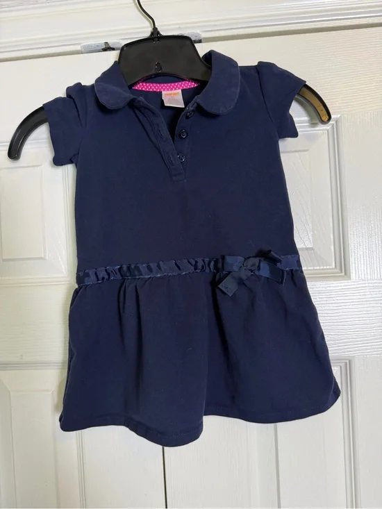 Gymboree Navy Polo Dress with Ribbon Detail- back to school