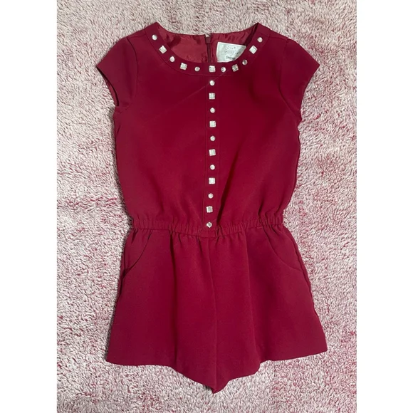 Girls Gymboree “All Dressed Up” size 6 Red Embellished Romper